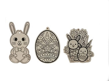 Ξύλινες Πασχαλινές Φιγούρες Ζωγραφικής με Μαρκαδόρους