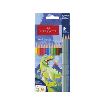 Faber-Castell Ξυλομπογιές Με μεταλλικά χρώματα και Δώρο αυτοκόλλητα (13 τεμ)