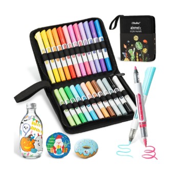 Ohuhu Honolulu Ακρυλικοί Μαρκαδόροι Waimoku Brush & Bullet (Σετ 24 τμχ.)