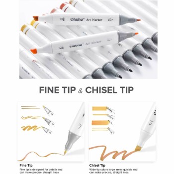 Ohuhu Oahu Alcohol Art Markers Μαρκαδόροι Αλκοόλης (Σετ 60 τμχ.)