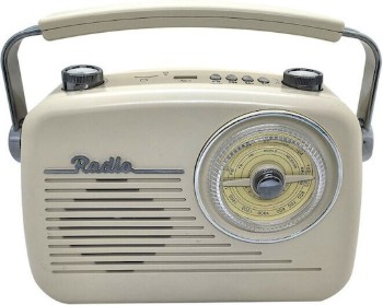 The Source Retro Επιτραπέζιο Ραδιόφωνο Επαναφορτιζόμενο με Bluetooth και USB (Μπεζ)