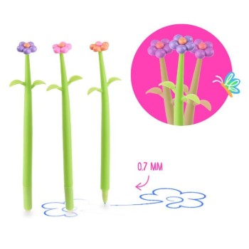 Trendhaus Στυλό Erasable Flowers με Γόμα & Λουλούδι