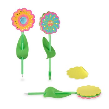Trendhaus Στυλό Flower Sticky Notes με Αυτοκόλλητα