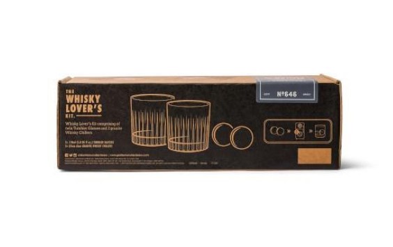 Gentlemen's Hardware Cocktail Tumbler & Whiskey Stones Set (Σετ δύο ποτήρια και παγάκια για ουίσκι)