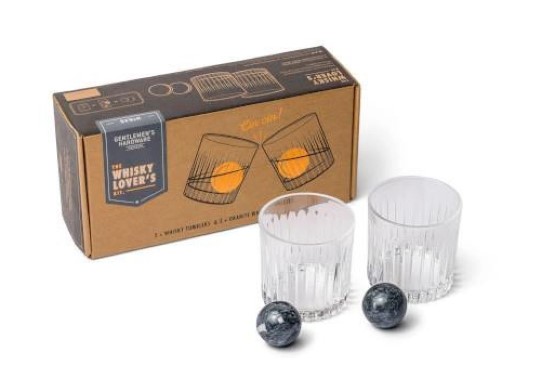 Gentlemen's Hardware Cocktail Tumbler & Whiskey Stones Set (Σετ δύο ποτήρια και παγάκια για ουίσκι)
