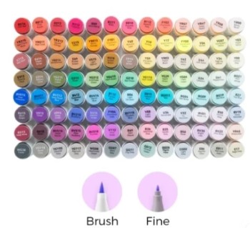 Ohuhu Μαρκαδόρος Αλκοόλης Honolulu B Brush & Fine (Σετ Μαρκαδόρων 104 χρωμάτων)