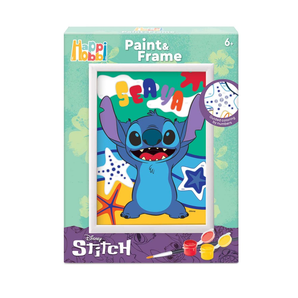 HappiHobbi ''Paint and Frame'' Paint by Numbers - Stitch (Για Ηλικίες 6+ Χρονών)