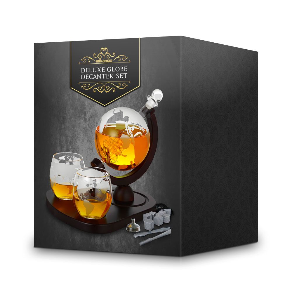 Deluxe Globe Decanter set - σετ Καράφα Deluxe Globe
