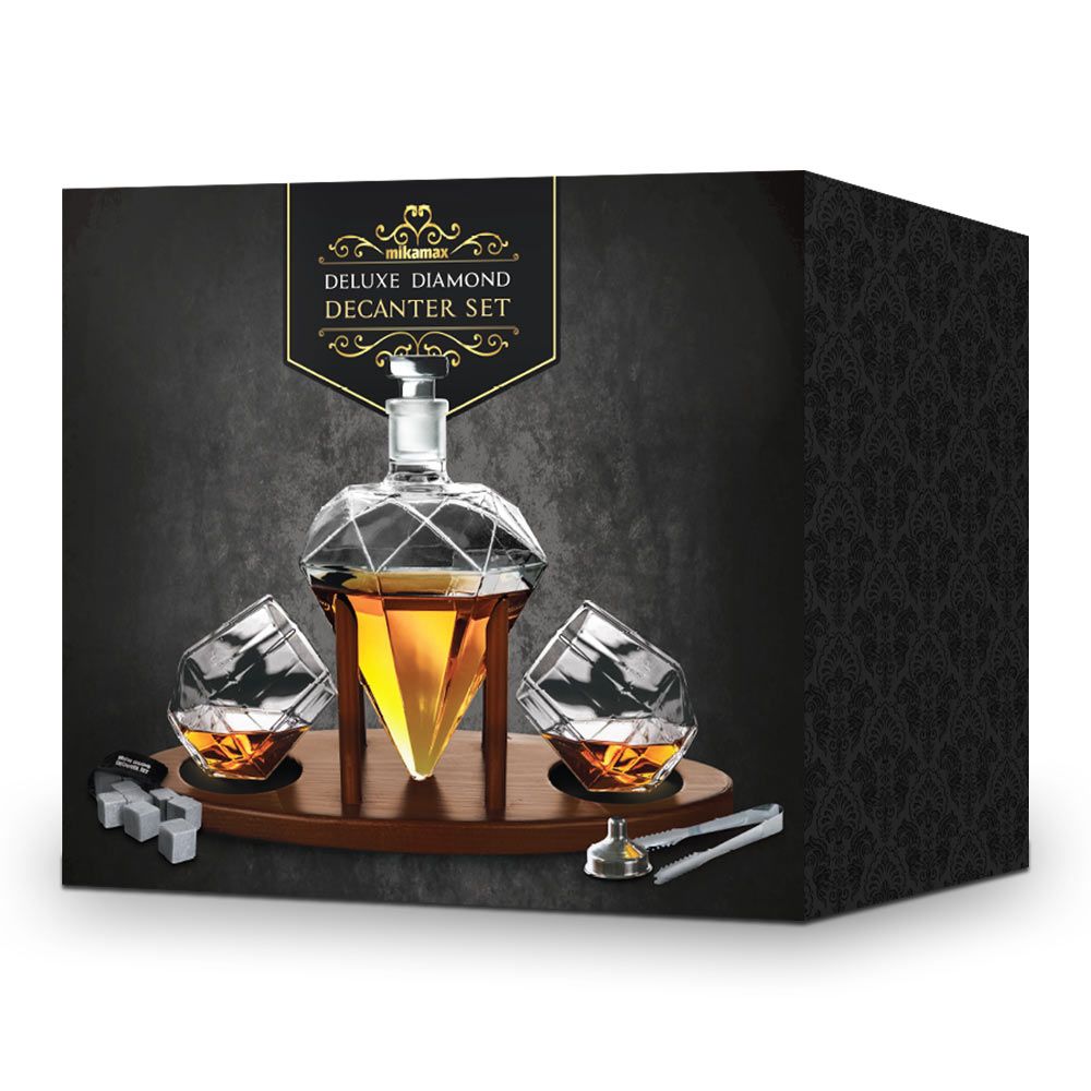 Deluxe Diamond Decanter set - σετ Κρυστάλλινης Καράφας Deluxe Diamond