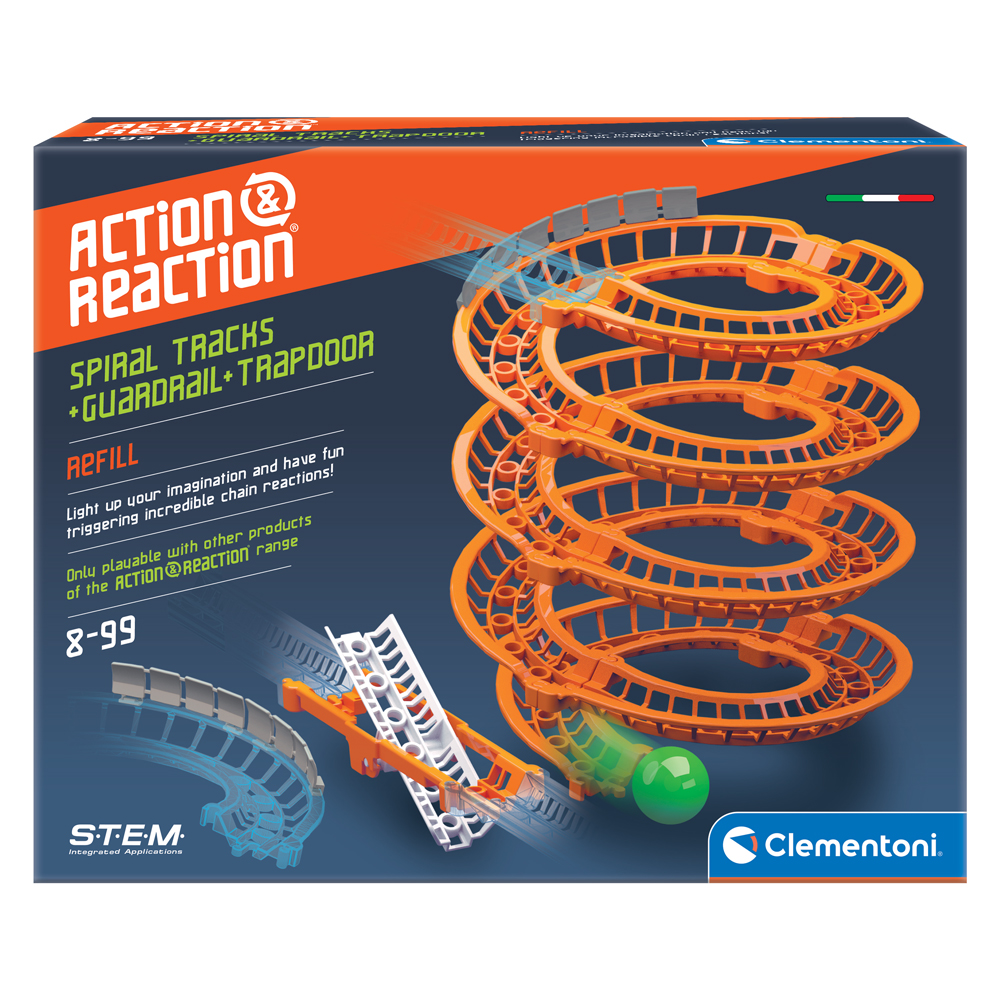 Μαθαίνω και Δημιουργώ Action-Reaction Εκπαιδευτικό Spiral Tracks-Guardrail-Trapdoor Exp. Pack