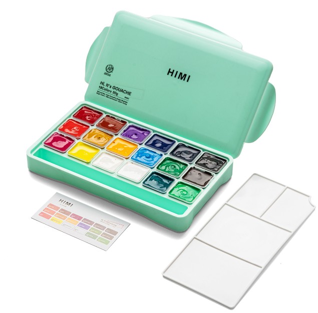 HIMI Jelly Cup Gouache ''Green Case Edition'' (18 Χρώματα)