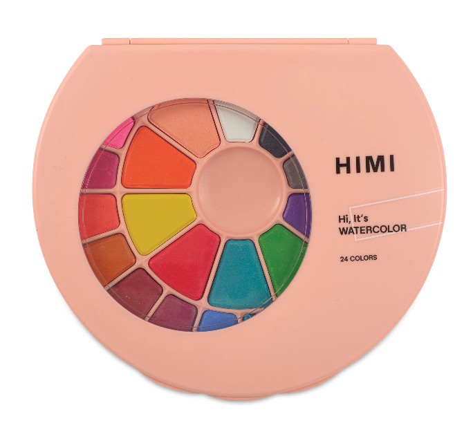 Himi Watercolor Paint Pans (Set of 24 Assorted Colors) Pink
