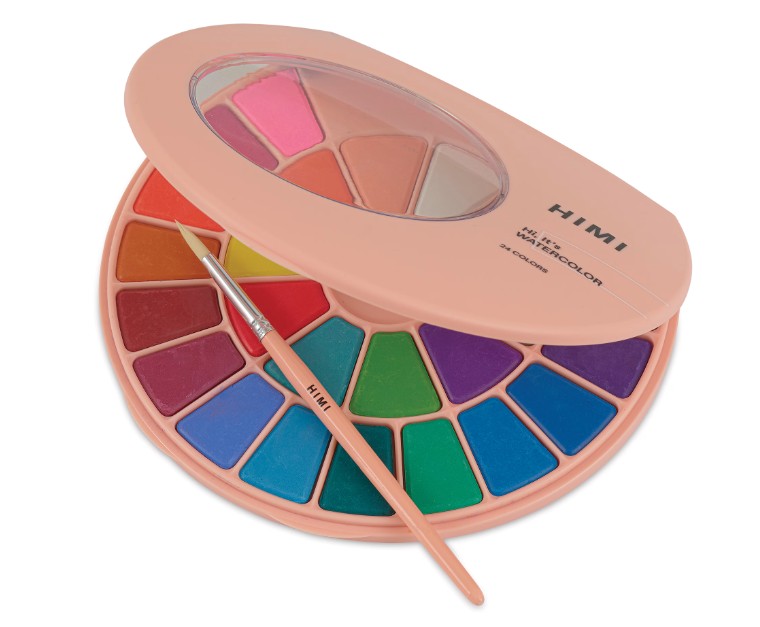 Himi Watercolor Paint Pans (Set of 24 Assorted Colors) Pink - HIMI