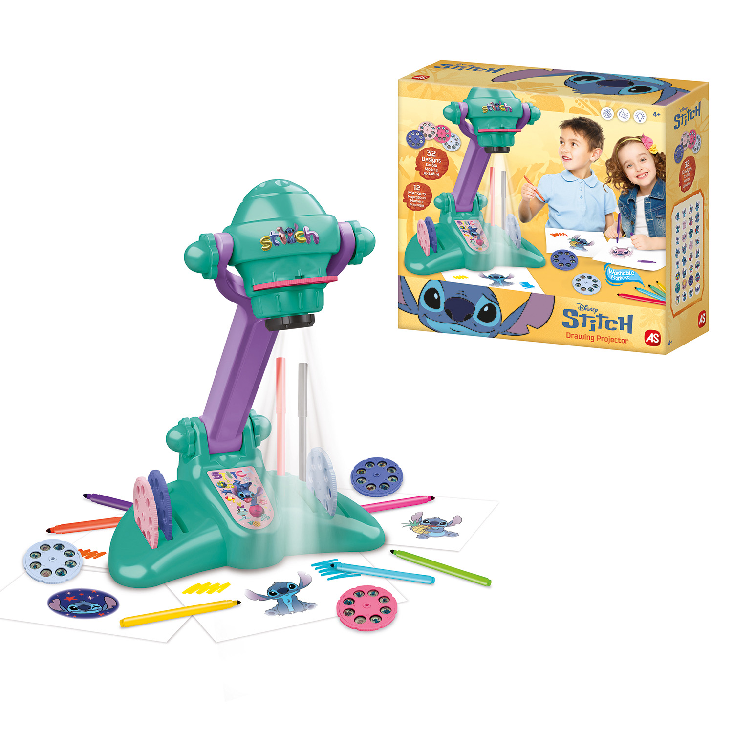 As Προτζέκτορας Ζωγραφικής Disney Stitch για 3+ Χρονών