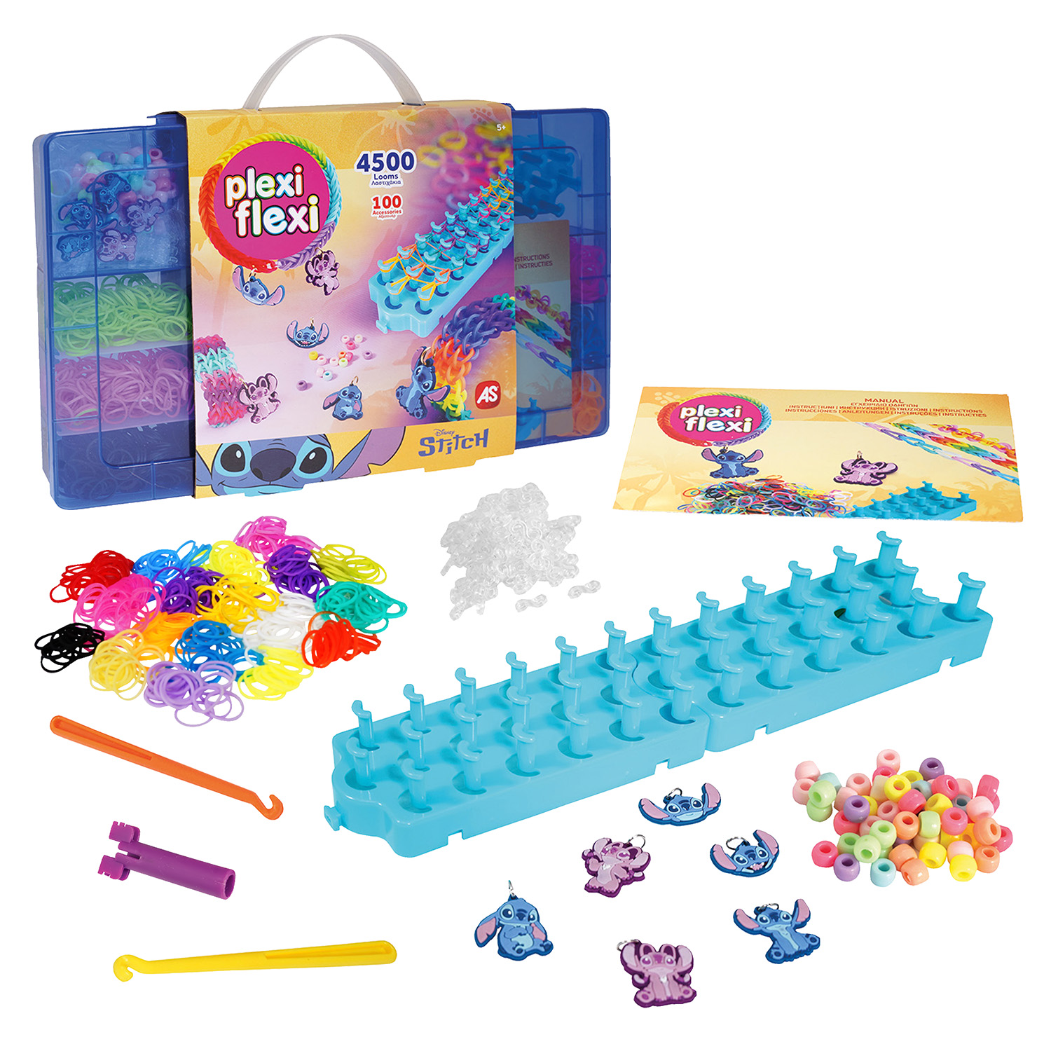 Plexi Flexi Disney Stitch Μεγάλη Θήκη με 4500 Λαστιχάκια & 100 Αξεσουάρ για 5+