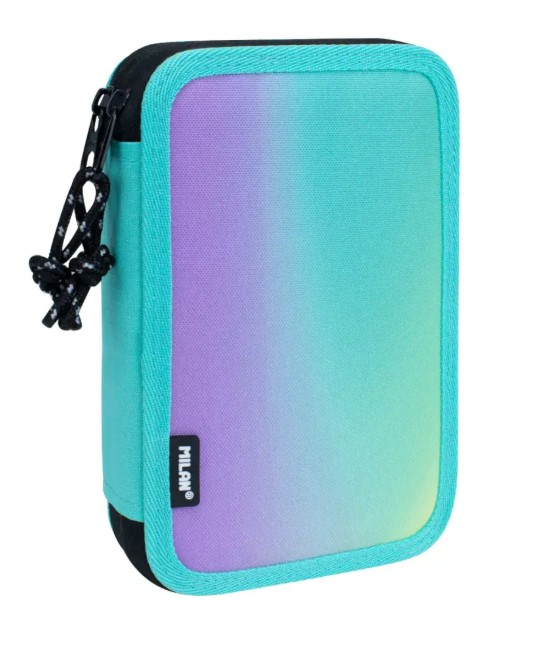 Filled double decker pencil case Sunset, turquoise