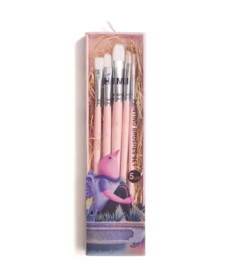 HIMI Little Bird Συνθετικά Πινέλα 5τμχ (Pink)