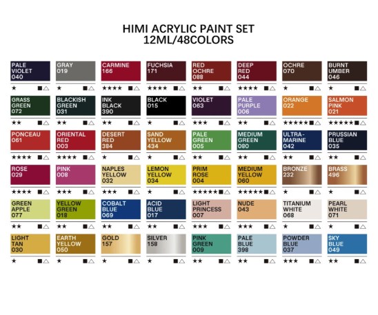 HIMI Twin Cup Acrylic Paints Σετ 48 Ακρυλικά Χρώματα (Pearl Pink)