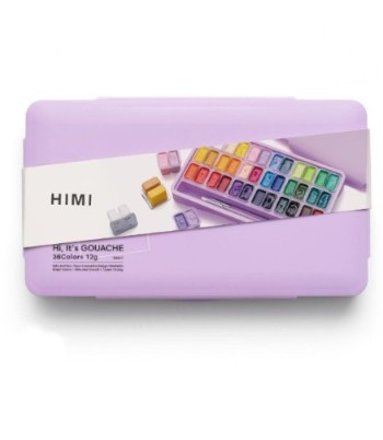 HIMI Twin Cup Gouache Σετ 36 Χρωμάτων με 3 Πινέλα & Παλέτα Ανάμιξης (Purple Case)
