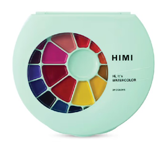 Himi Semi-Moist Watercolor Paint Pan - Set of 24, Assorted Colors