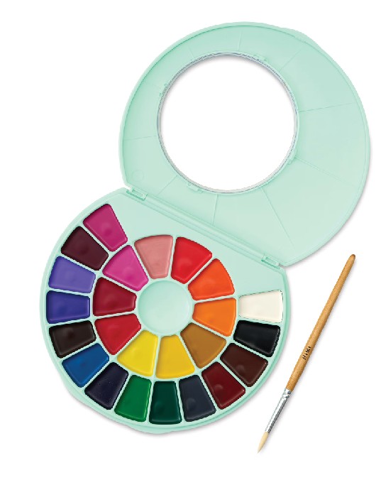 Himi Semi-Moist Watercolor Paint Pan - Set of 24, Assorted Colors