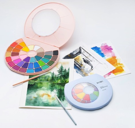 Himi Watercolor Paint Pans (Σετ ακουαρέλας με 24 Χρώματα) Blue