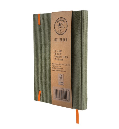 Loveria Artcraft Σημειωματάριο Cord με Κουκκίδες Α5, 192 φύλλα (Λαδί)