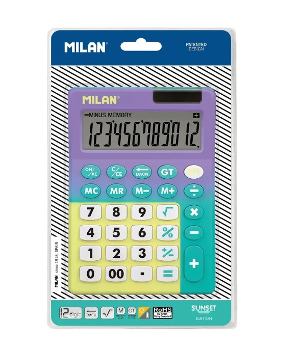 Milan Sunset Αριθμομηχανή 12 Ψηφίων (Turquoise)
