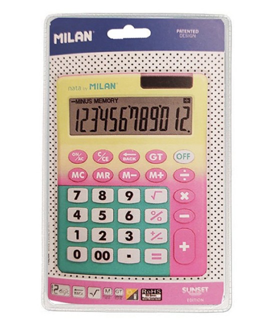 Milan Sunset Αριθμομηχανή 12 Ψηφίων (Pink)