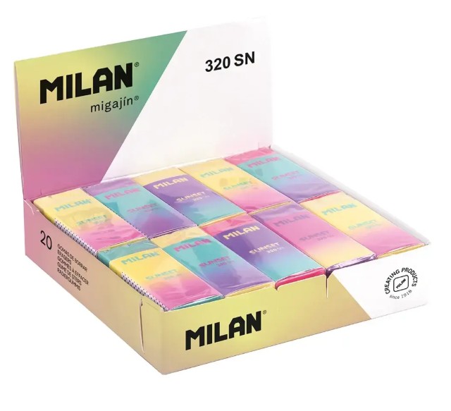 Milan Sunset Γόμα 320 (Διάφορα Χρώματα) 1Τμχ.