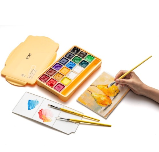 Set of synthetic Little Bird brushes - HIMI - Yellow 3 pcs.