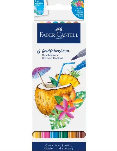 Faber-Castell Goldfaber Aqua Dual Markers Coconut Cocktail (6τμχ)