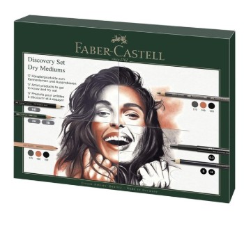 Faber Castell Discovery Set Dry Mediums (Σετ Σχεδίου Ξηρής Ζωγραφικής 17τμχ)