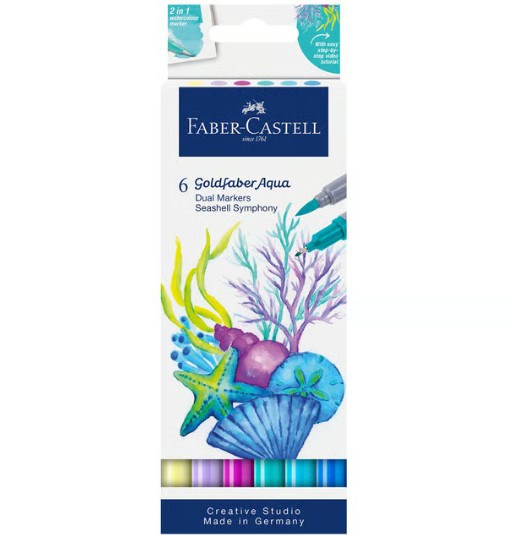 Faber-Castell Goldfaber Aqua Dual Markers Seashell Symphony (6τμχ)