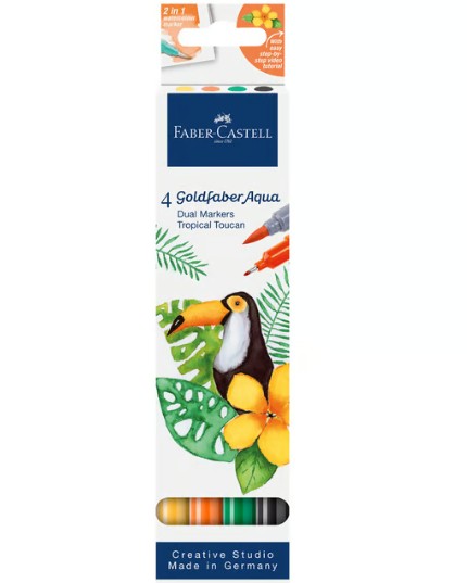 Faber-Castell Goldfaber Aqua Dual Markers Tropical Toucan (4τμχ)
