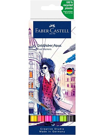 Faber-Castell Goldfaber Aqua Dual Markers (6τμχ)