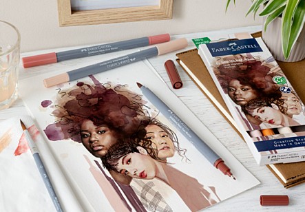 Faber Castell Goldfaber Aqua Dual Markers ''Portrait'' (6τμχ)