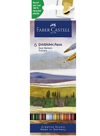 Faber Castell Goldfaber Aqua Dual Markers ''Tuscany'' (6τμχ)