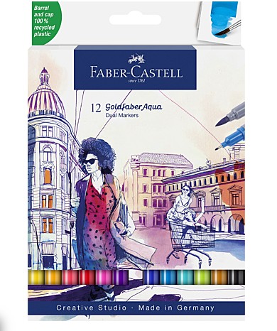 Faber Castell Goldfaber Aqua Dual Markers (Σετ 12 τμχ)
