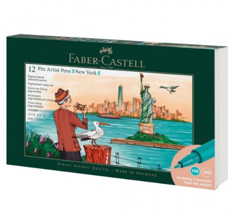 Faber Castell India ink Pitt Artist Pen Set of 12, New York