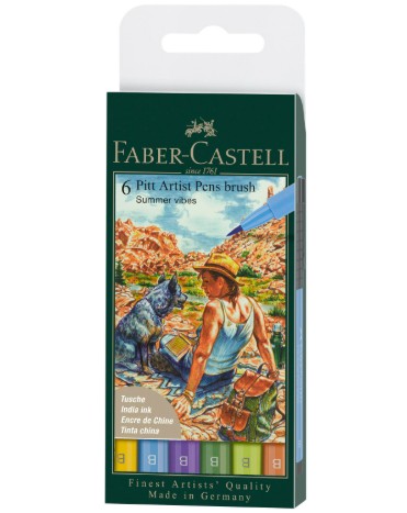 Faber Castell Pitt Artist Brush Pens ''Summer Vibes'' (Σετ 6τμχ)