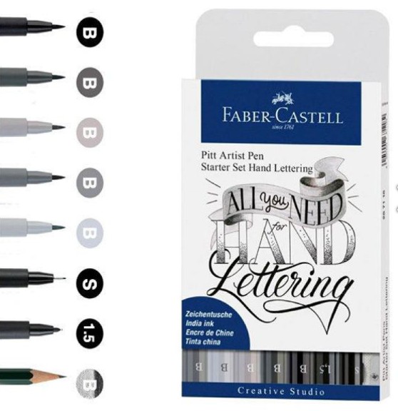 Faber Castell Pitt Artist Pens ''Hand Lettering Starter Set'' (Σετ 7+2τμχ)