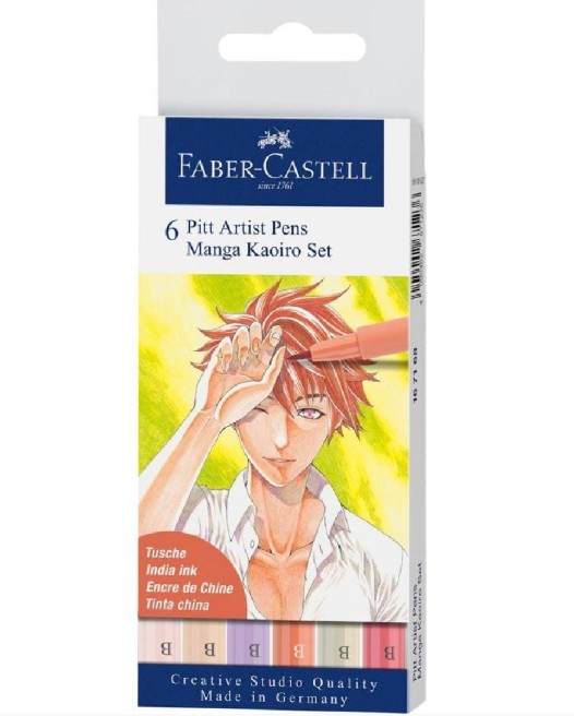 Faber Castell Pitt Artist Pens ''Manga Kaoiro'' (Σετ 6τμχ)