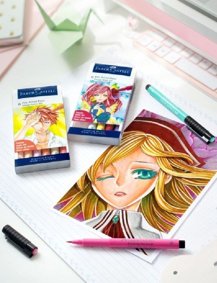 Faber Castell Pitt Artist Pens ''Manga Kaoiro'' (Σετ 6τμχ)