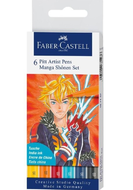 Faber Castell Pitt Artist Pens ''Manga Shonen' (Σετ 6τμχ)