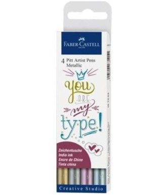 Faber Castell Pitt Artist Pens ''Metallic'' (Σετ 4τμχ)