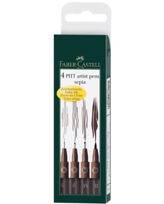Faber Castell Pitt Artist Pens ''Sepia'' (Σετ 4τμχ)