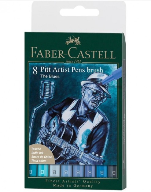 Faber Castell Pitt Artist Pens ''The Blues'' (Σετ 8τμχ)
