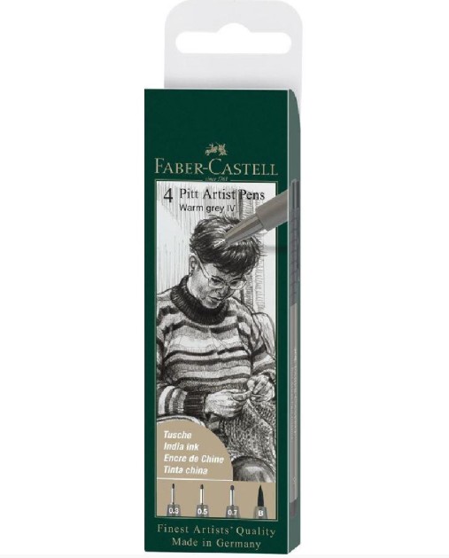 Faber Castell Pitt Artist Pens ''Warm Grey IV'' (Σετ 4τμχ)