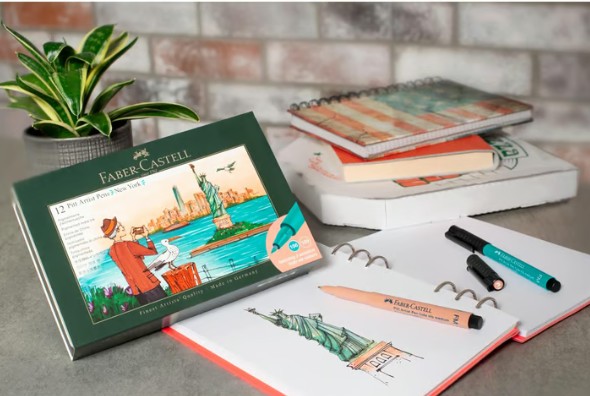 Faber Castell Κασετίνα Pitt Artist Pen New York (Σετ 12τμχ)